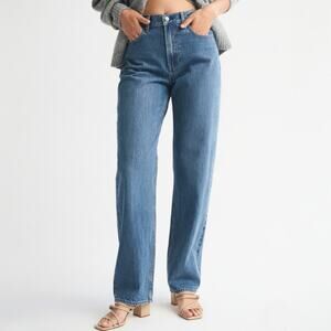 Abercrombie & Fitch High Rise Loose Jeans Medium Wash Size 26/2 Short